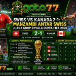 Swiss vs Kanada 2-1 Johan Manzambi membawa Swiss juara Grup B Piala Dunia FIFA 2026