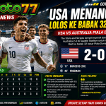 USA vs Australia Piala Dunia 2026, Amerika Serikat menang 2-0 dan lolos ke babak 32 besar FIFA World Cup 2026