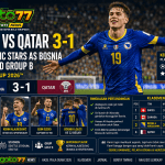 Bosnia vs Qatar 3-1 Kerim Alajbegovic membawa Bosnia dan Herzegovina lolos ke babak 32 besar Piala Dunia FIFA 2026