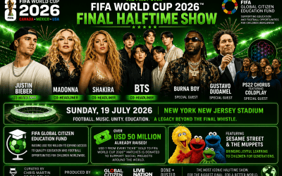 Justin Bieber FIFA World Cup 2026 Final Halftime Show bersama Madonna, Shakira, BTS, Burna Boy, dan Gustavo Dudamel di New York New Jersey Stadium.
