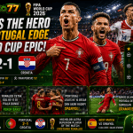 Portugal vs Kroasia pada babak 32 besar Piala Dunia FIFA 2026 saat Cristiano Ronaldo dan Goncalo Ramos membawa Portugal menang 2-1.