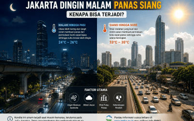 Jakarta dingin saat malam tetapi panas pada siang hari