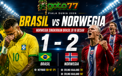 Brasil vs Norwegia 1-2 Piala Dunia 2026, Haaland bawa Norwegia lolos 16 besar