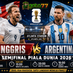 Inggris vs Argentina semifinal Piala Dunia 2026 di Atlanta Stadium
