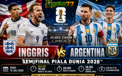 Inggris vs Argentina semifinal Piala Dunia 2026 di Atlanta Stadium