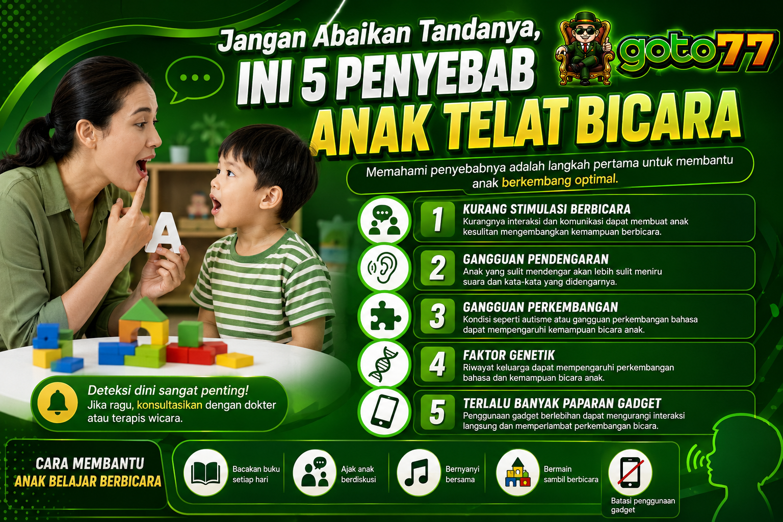 Penyebab anak telat bicara beserta tanda dan cara membantu perkembangan kemampuan berbicara anak