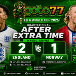 Hasil Inggris vs Norwegia 2-1 di perempat final Piala Dunia 2026